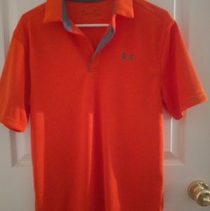 Mens under armour golf polo sz small orange